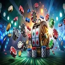 Roulette wheel mid-spin with ball visible